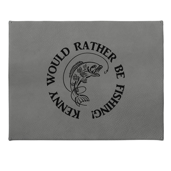 Fish Small Engraved Gift Box with Leather Lid - Approval