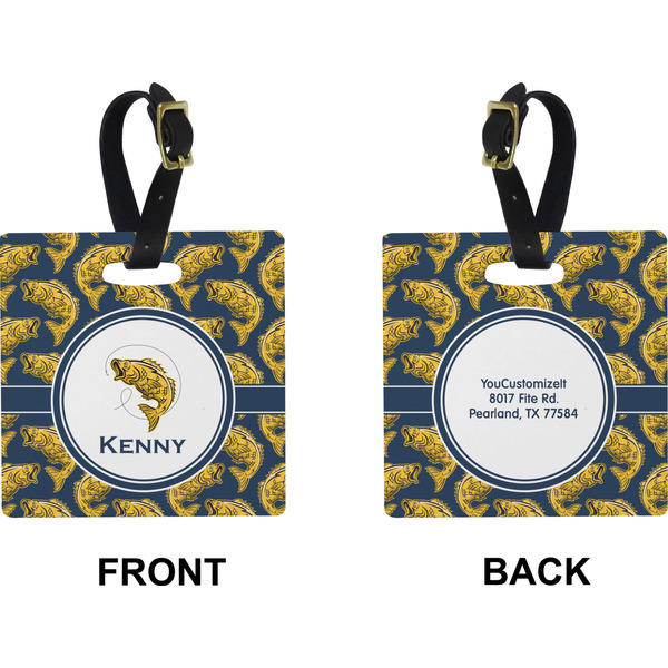 Fish Square Luggage Tag (Front + Back)