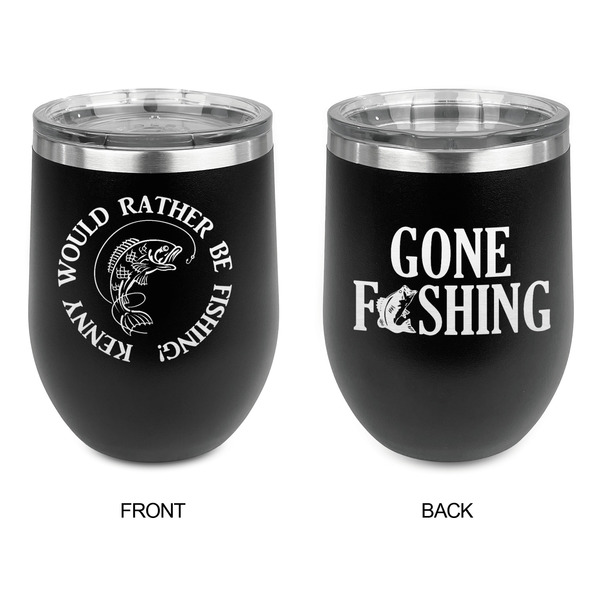 Fish Stainless Wine Tumblers - Black - Double Sided - Approval