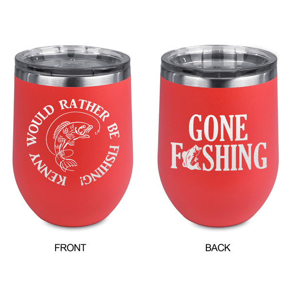 Fish Stainless Wine Tumblers - Coral - Double Sided - Approval