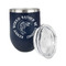 Fish Stainless Wine Tumblers - Navy - Double Sided - Alt View