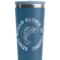 Fish RTIC Everyday Tumbler with Straw - 28oz - Steel Blue - Double-Sided (Personalized)