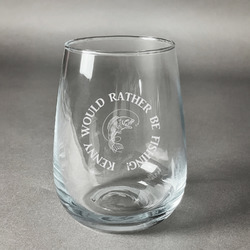 Fish Stemless Wine Glass (Single) (Personalized)