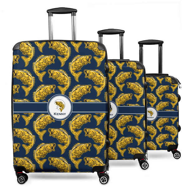 Custom Fish 3 Piece Luggage Set - 20" Carry On, 24" Medium Checked, 28" Large Checked (Personalized)