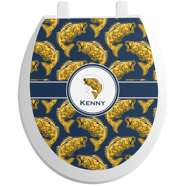Custom Fish Toilet Seat Decal - Round (Personalized)