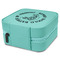 Fish Travel Jewelry Boxes - Leather - Teal - View from Rear