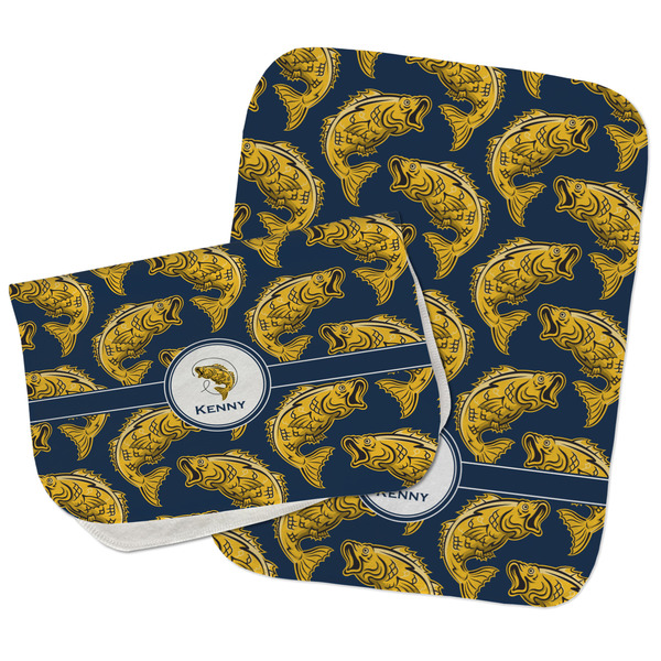 Fish Two Rectangle Burp Cloths - Open & Folded