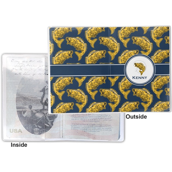 Fish Vinyl Passport Holder - Flat Front and Back