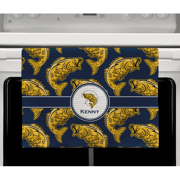 Fish Waffle Weave Towel - Full Color Print - Lifestyle2 Image