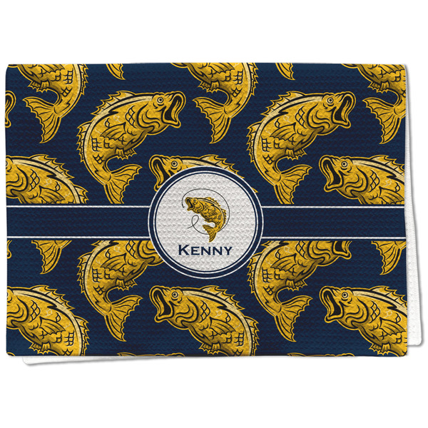 Custom Fish Kitchen Towel - Waffle Weave - Full Color Print (Personalized)