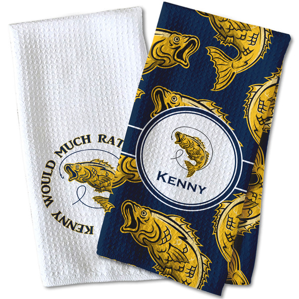 Fish Waffle Weave Towels - Two Print Styles