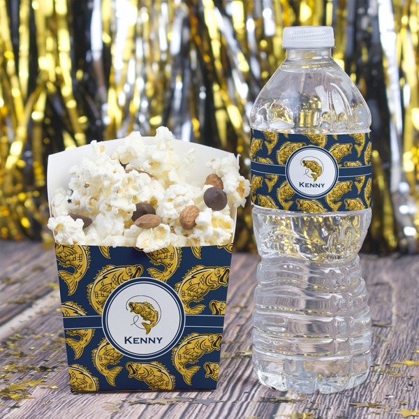 Fish Water Bottle Label - w/ Favor Box