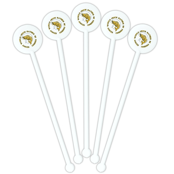 Fish White Plastic 5.5" Stir Stick - Fan View