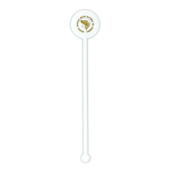 Fish White Plastic 5.5" Stir Stick - Round - Single Stick
