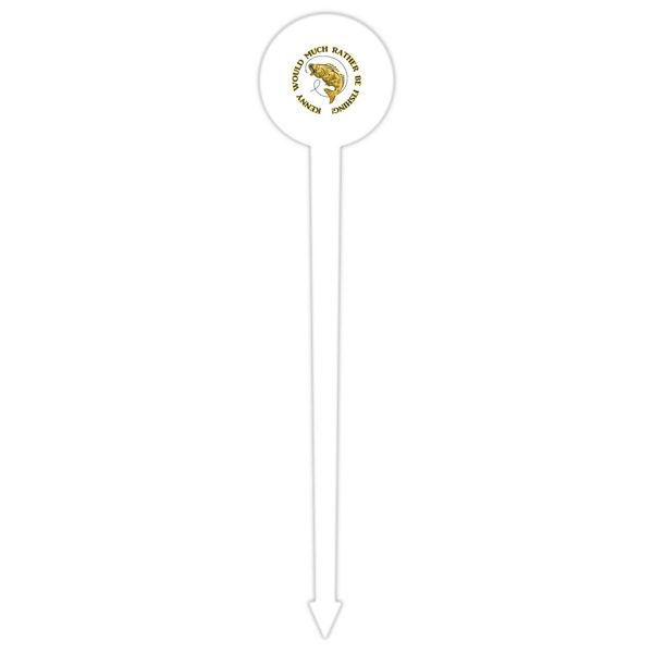 Fish White Plastic 6" Food Pick - Round - Single Pick