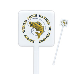 Fish Square Plastic Stir Sticks - Double Sided (Personalized)