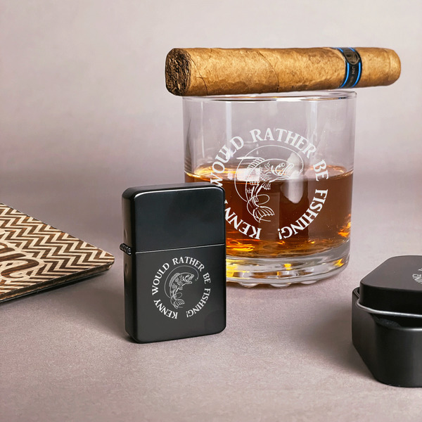 Fish Windproof Lighters - Black - In Context