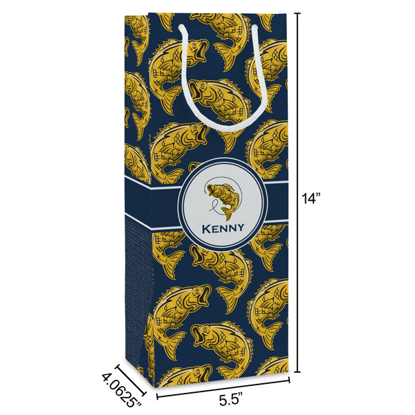 Fish Wine Gift Bag - Dimensions