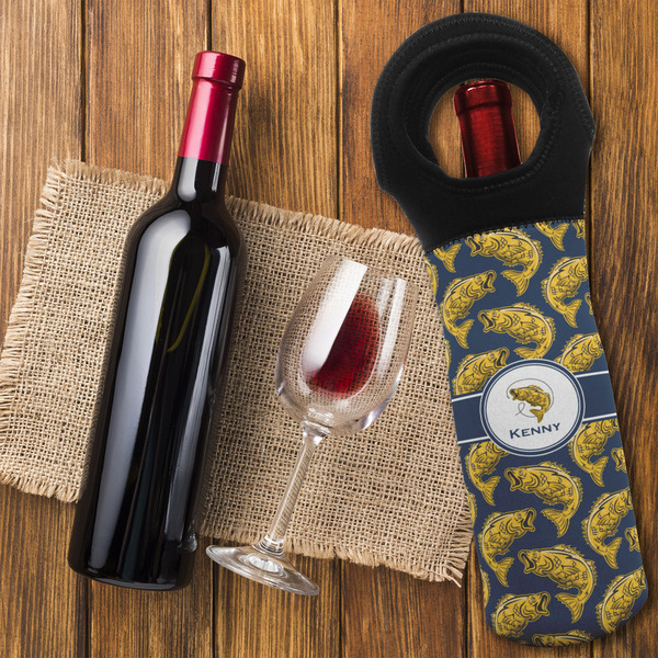 Fish Wine Tote Bag - FLATLAY