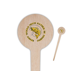 Fish 4" Round Wooden Food Picks - Single Sided (Personalized)
