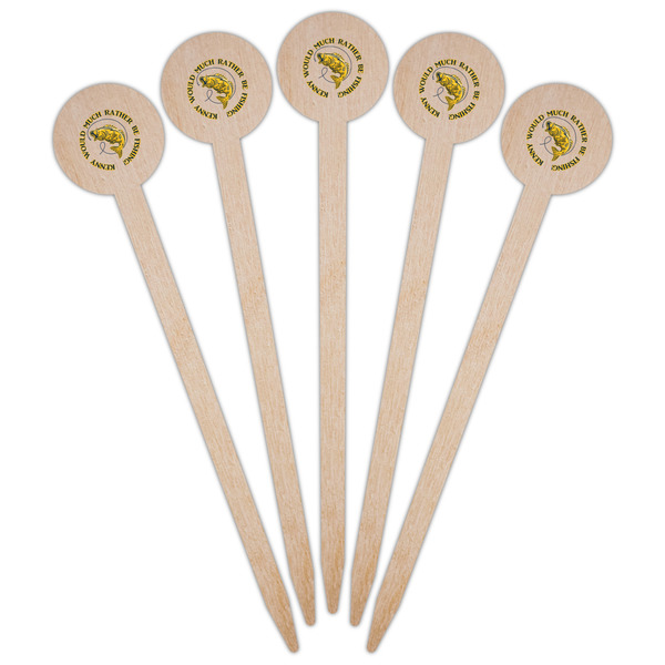 Fish Wooden 6" Food Pick - Round - Fan View