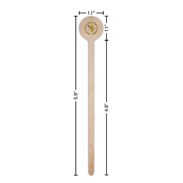 Fish Wooden 6" Stir Stick - Round - Dimensions