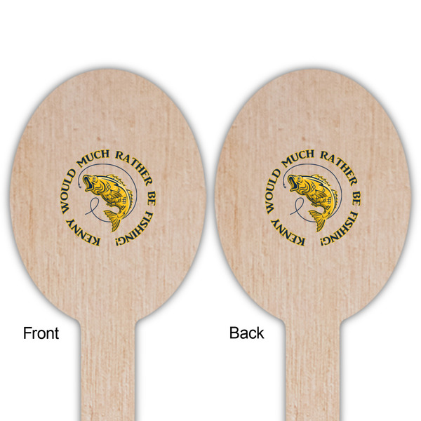 Fish Wooden Food Pick - Oval - Double Sided - Front & Back