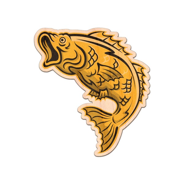Custom Fish Genuine Maple or Cherry Wood Sticker