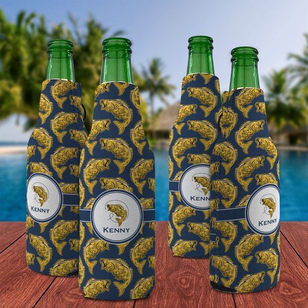 Fish Zipper Bottle Cooler - Set of 4 - LIFESTYLE
