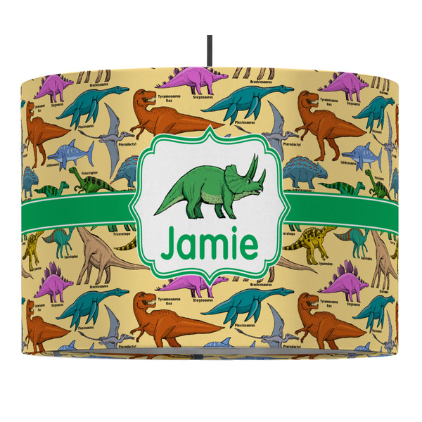 Custom Dinosaurs 16" Drum Pendant Lamp - Fabric (Personalized)