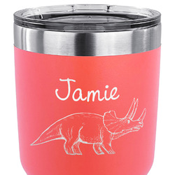 Dinosaurs 30 oz Stainless Steel Tumbler - Coral - Single Sided (Personalized)