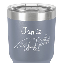 Dinosaurs 30 oz Stainless Steel Tumbler - Grey - Single-Sided (Personalized)