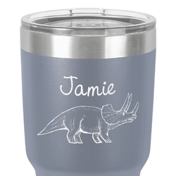 Dinosaurs 30 oz Stainless Steel Tumbler - Grey - Double-Sided (Personalized)