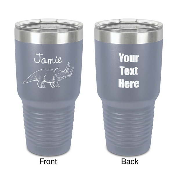 Custom Dinosaurs 30 oz Stainless Steel Tumbler - Grey - Double-Sided (Personalized)