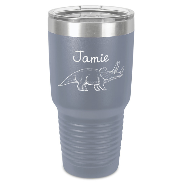 Dinosaurs 30 oz Stainless Steel Ringneck Tumbler - Grey - Front