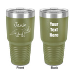 Dinosaurs 30 oz Stainless Steel Tumbler - Olive - Double-Sided (Personalized)