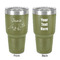 Dinosaurs 30 oz Stainless Steel Ringneck Tumbler - Olive - Double Sided - Front & Back