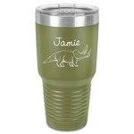Dinosaurs 30 oz Stainless Steel Tumbler - Olive - Single-Sided (Personalized)