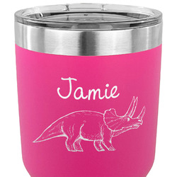Dinosaurs 30 oz Stainless Steel Tumbler - Pink - Single Sided (Personalized)