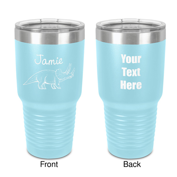Custom Dinosaurs 30 oz Stainless Steel Tumbler - Teal - Double-Sided (Personalized)