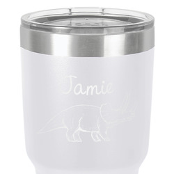 Dinosaurs 30 oz Stainless Steel Tumbler - White - Single-Sided (Personalized)