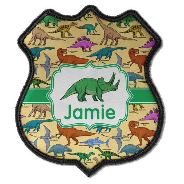 Custom Dinosaurs Iron On Shield Patch C w/ Name or Text