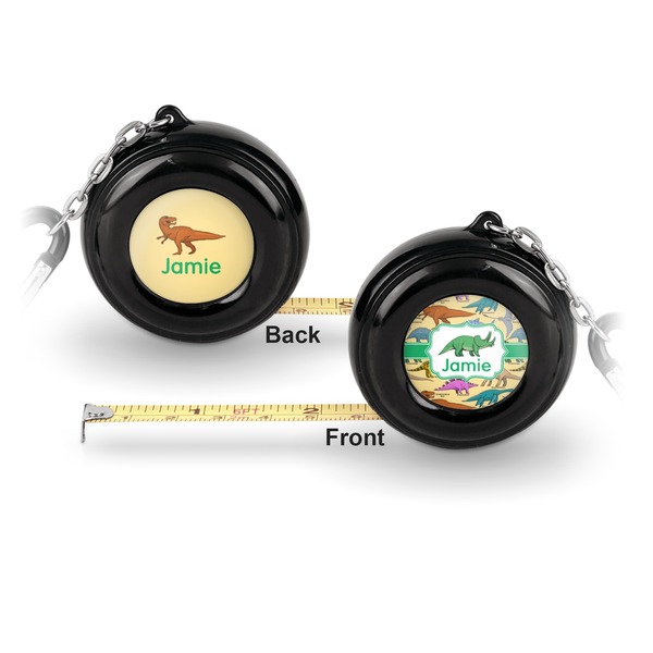 Dinosaurs 6-Ft Pocket Tape Measure with Carabiner Hook - Front and Back