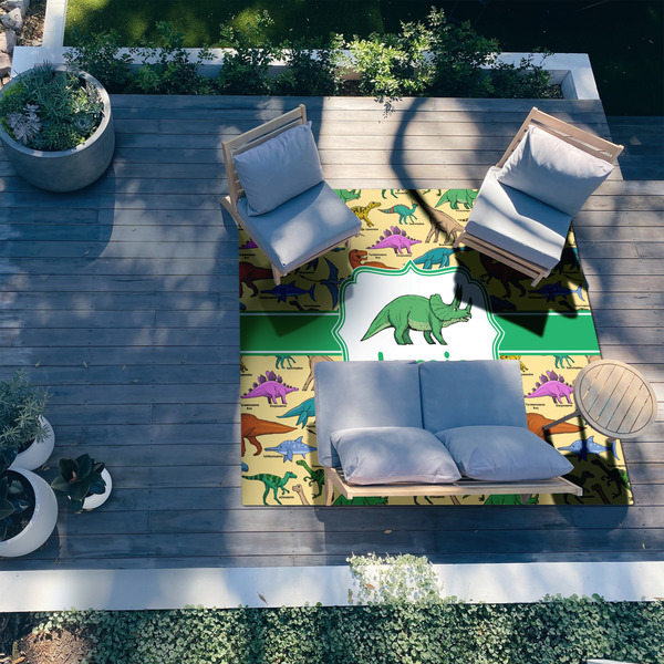 Dinosaurs 8'x10' Patio Rug - In context