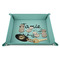 Dinosaurs 9" x 9" Teal Leatherette Snap Up Tray - STYLED
