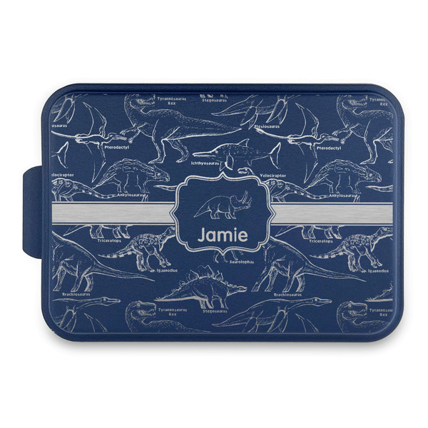 Custom Dinosaurs Aluminum Baking Pan with Navy Lid (Personalized)