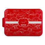 Dinosaurs Aluminum Baking Pan with Red Lid (Personalized)