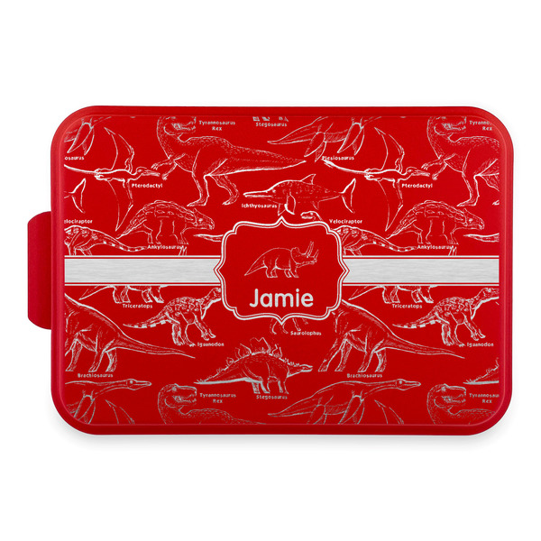 Custom Dinosaurs Aluminum Baking Pan with Red Lid (Personalized)