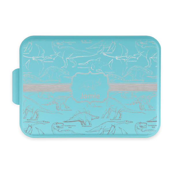 Custom Dinosaurs Aluminum Baking Pan with Teal Lid (Personalized)