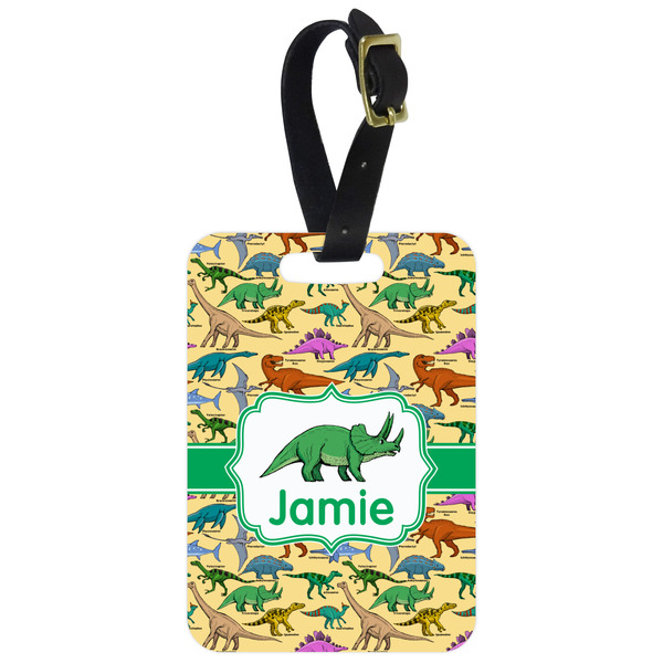 Custom Dinosaurs Metal Luggage Tag w/ Name or Text
